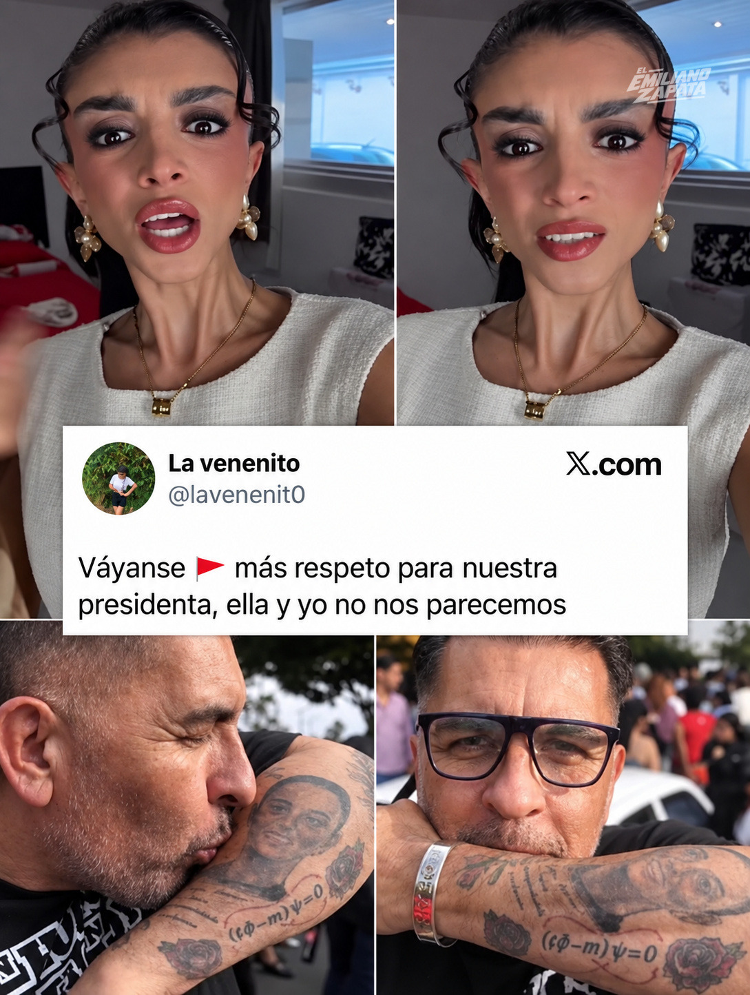 "No es Melany": la broma de La Venenito sobre un tatuaje de la presidenta Sheinbaum